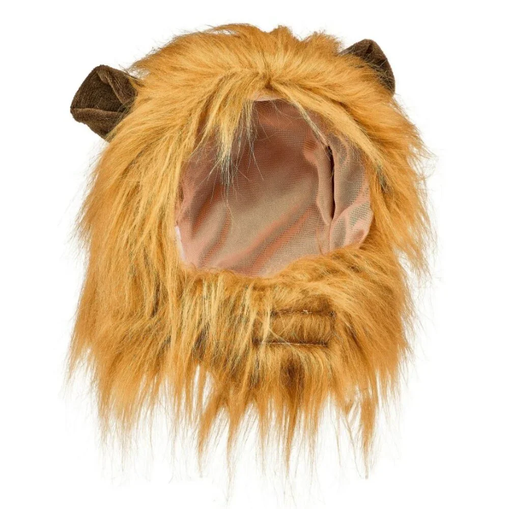 New Lion Mane Hat Dog Pet Halloween Costume Ears Size M/L  Includes soft brown e